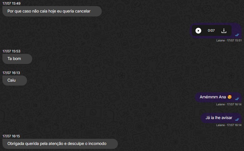 Print de depoimento de cliente aprovado