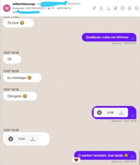 Print de depoimento de cliente aprovado